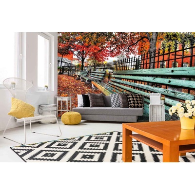 DIMEX ART Самозалепваща се флизелинова фототапета градска пейка 375 x 250 см