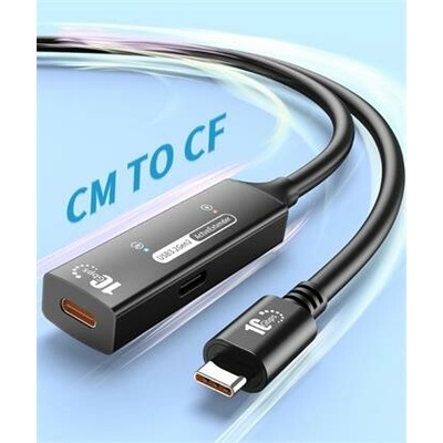 PremiumCord ku31rep7bl USB-C 3.2 Gen 2 repeater a prodlužovací Male-Female 10Gbps 7m stříbrný