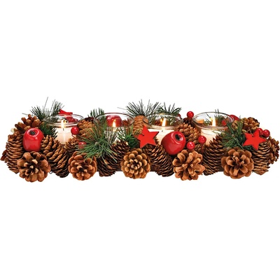 WURM Коледен свещник с поставка за чаени свещи, 40x14x9см (2127)