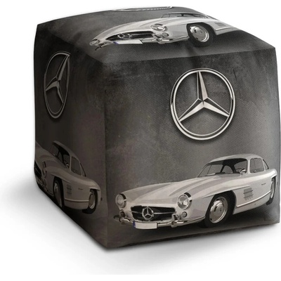 Sablio Taburet Cube Mercedes-Benz 300 SL Sivé pozadie: 40x40x40 cm