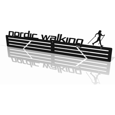 Walenty Kovový věšák na medaile nordic walking 60cm černý