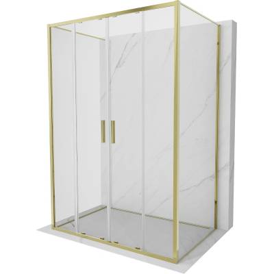 Mexen Exo-3S Душ кабина 3-стенна плъзгаща се 160 x 100 см, прозрачна, златна (8152-160-100-50-00-3S)