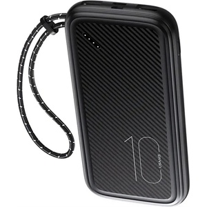 USAMS CD150 аварийно зарядно устройство 2 USB+Type-C+microUSB 10000mAh, каишка за ръка, ЧЕРНО 10KCD15001 (10KCD15001)