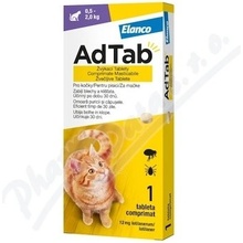 AdTab 12 mg žuvacie tablety pre mačky 0,5-2 kg 1 tbl