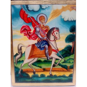 Рисувана икона на Св. Мина