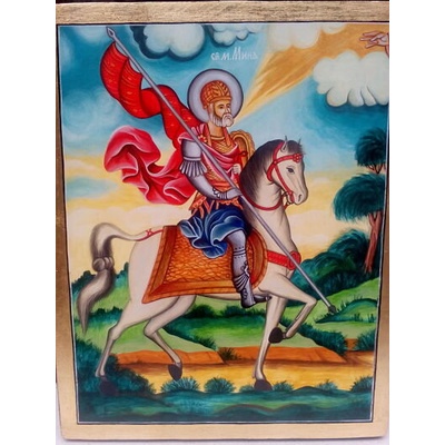 Рисувана икона на Св. Мина