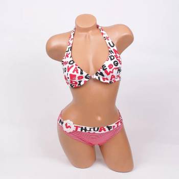 Image 1 of Бял бански с букви и червено райе чашка В