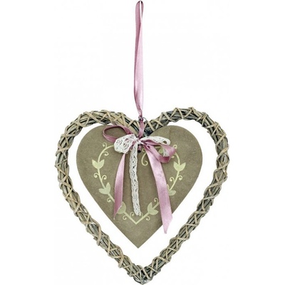 Srdce z proutí s cedulkou - proutěné srdce svatební výzdoba – Zboží Mobilmania