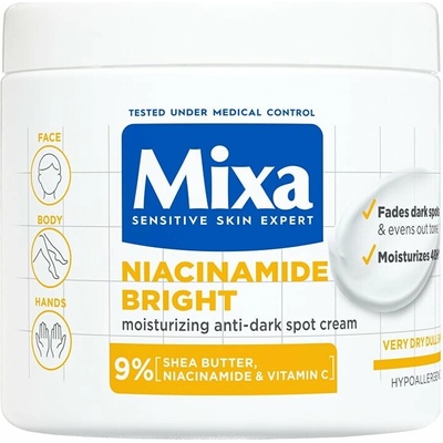 Mixa Niacinamide Bright Moisturizing Anti-Dark Spot Cream hydratační krém proti tmavým skvrnám 400 ml