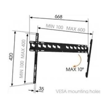 Vogel's Wall mount, MA4010-A1, Tilt, 40-65 , Maximum weight (capacity) 60 kg, VESA 100/400-100/600 mm, Black