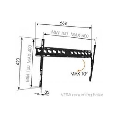 Vogel's Wall mount, MA4010-A1, Tilt, 40-65 , Maximum weight (capacity) 60 kg, VESA 100/400-100/600 mm, Black