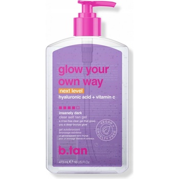 B.tan Glow Your Own Way Next Level Priehľadný samoopaľovací gél 437 ml