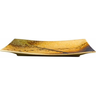 Servírovací tanier WABI SABI 33 x 19 cm hnedá keramika MIJ