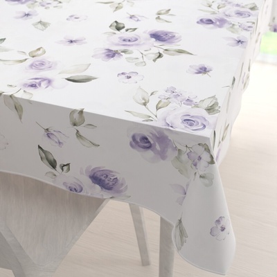 Biante Teflónový obdĺžnikový obrus TF-024 Fialové ruže na bielom 120x160cm