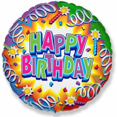 Fóliový balón Happy Birthday sviečka 45 cm Flexmetal