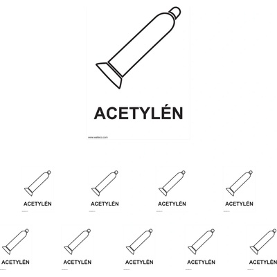 Walteco Acetylén 148x210mm, formát A5, samolepka Množstvo: 10 ks , 20055BP2