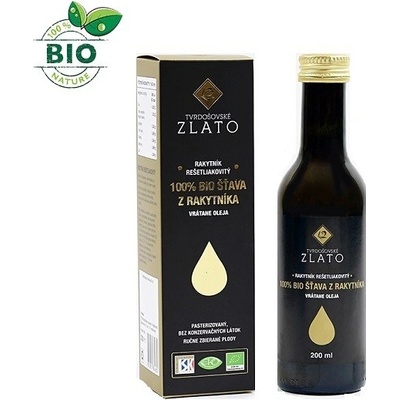 Tvrdošovské zlato Bio Rakytníková šťava 100% 180 ml
