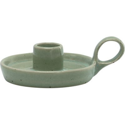Zelený keramický svícen s očkem Massy - Ø 10*4 cm - Chic Antique