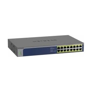 Netgear GS516PP 16 Port Gigabit Ethernet LAN PoE Switch (16x PoE+ 260W, Plug-and-Play network switch, desktop or 19-inch rack mount, ProSAFE lifetime warranty) - GS516PP-100EUS