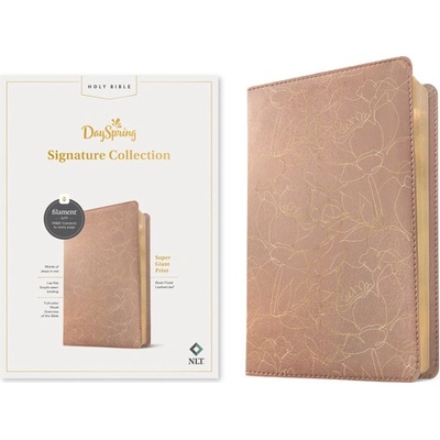 NLT Super Giant Print Bible, Filament Enabled Edition Red Letter, Leatherlike, Blush Floral: Dayspring Signature Collection Tyndale