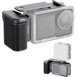 Neewer AC034 Side Handle for AC014 Cage Compatible with DJI Osmo Action 5 Pro/4/3, Modular Magnetic Quick Release Action Camera Adapter with Handle and Cold Shoe Shutter Extender Bar, Dark Gray