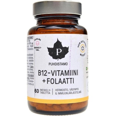 Puhdistamo Vitamin B12 Folate malina 60 pastilek