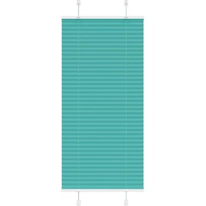 vidaXL Плисирана щора, петролно зелена, 65x100 см, ширина на плата 64, 4 см, полиестер (4015374)
