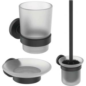 Ideal Standard IOM - Комплект аксесоари за баня, матирано стъкло/черно A9245XG (A9245XG)