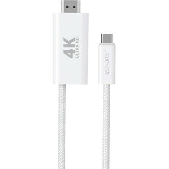4smarts Кабел 4smarts 540957, от USB-C(м) към HDMI(м), 2m, бял, 4K@60Hz (4SMARTS-540957)