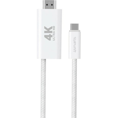 4smarts Кабел 4smarts 540957, от USB-C(м) към HDMI(м), 2m, бял, 4K@60Hz (4SMARTS-540957)