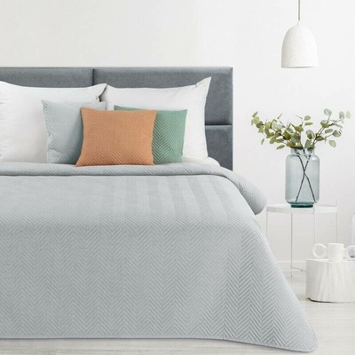 Takoy PREMIUM přehoz na postel LEN z látky s lněnou strukturou prošívaný do vzoru rybí kosti-HF-458229 200 x 220 cm