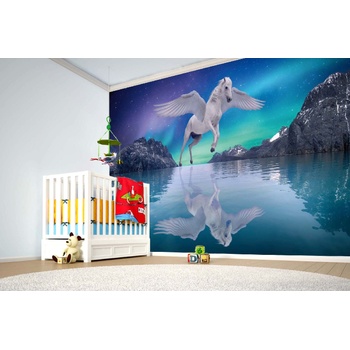 DIMEX ART s. r. o Самозалепваща се флизелинова фототапета пегас и езерото 375 x 250 см