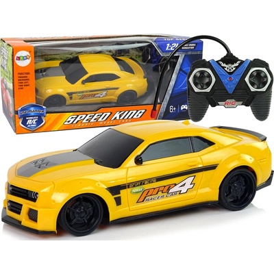 LeanToys Sportovní auto na dálkové ovládání žluté 1:24