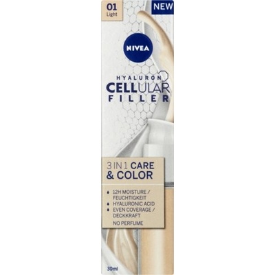 Nivea Hyaluron Cellular Filler 3in1 Care & Color tónující pleťový krém 3v1 01 Light 30 ml – Zbozi.Blesk.cz