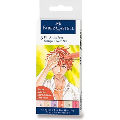 Faber-Castell 167168 Pitt Artist Pen Manga 6 ks Kaoiro