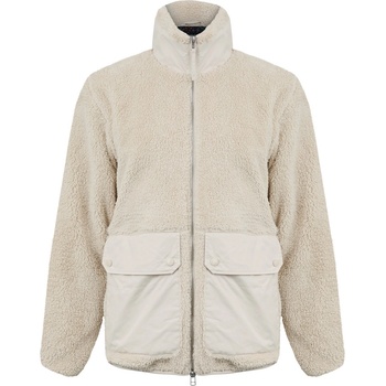 Pretty Green Men's Wonderwall Borg Full-Zip Fleece - Stone