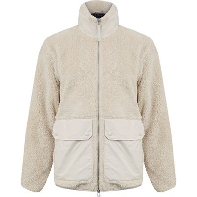 Pretty Green Men's Wonderwall Borg Full-Zip Fleece - Stone