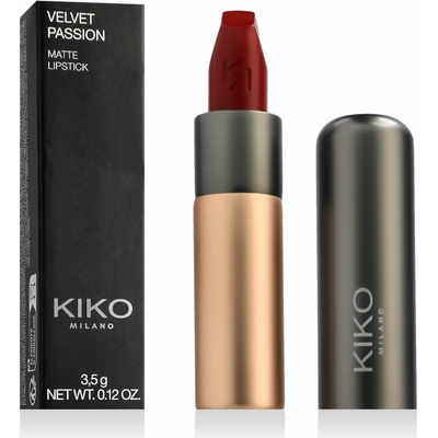 KIKO Milano Velvet Passion krémová rtěnka s matným efektem 346 Intense Red 3,5 g