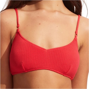 Seafolly Дамско бикини горнище Seafolly Women's Sea Dive Bralette Bikini top - Chilli Red - размер 42 (EU) (150-2461-1316)