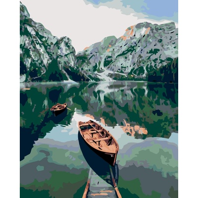 ZUTY Malování podle čísel PRAMICE NA JEZEŘE V HORÁCH 40 x 50 cm