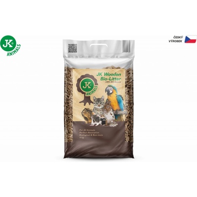 JK Wooden Bio-Litter Přírodní dřevěná podestýlka pro kočky a jiná zvířata bez chemických přísad kočkolit 4 kg