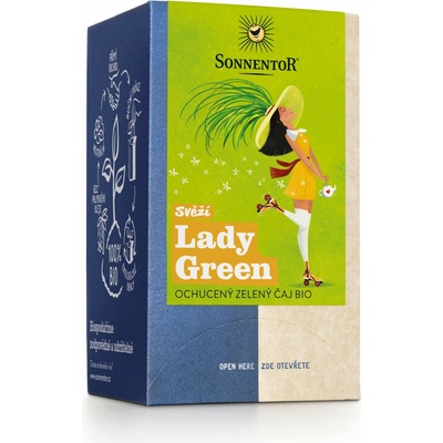 Sonnentor zelený čaj Svěží Lady Green porcovaný Bio 18 ks