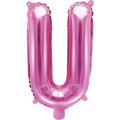 PartyDeco Балон от фолио Mini - Буква U 35см розов