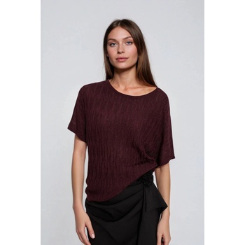 Moodo Кафяв суитшърт с къси ръкави Moodo Moodo | Cherven | ЖЕНИ | XXL