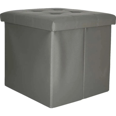 KIK Puf s úložným prostorem pod sedákem 38 × 38 × 36 cm, šedý