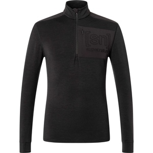 super. natural Мъжка блуза с дълъг ръкав super. natural Shoulder Guard 1/4 Zip Merino longsleeve - Jet Black - размер XL (217-0362-0114)