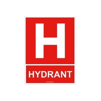 Hydrant s textem - bezpečnostní tabulka, plast 1 mm 200x150 mm