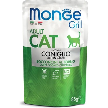 Monge Grill Adult със заешко - пауч с хапки в желе - за котки в зряла възраст 85 гр