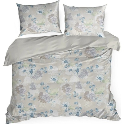 Takoy obliečky z mikrovlákna popolavej farby s kvetinovým motívom JULIA Design 91-HF-459321 140x200 70x80
