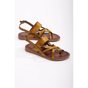 Moda Trend Дамски ежедневни сандали - Тъмножълти #370727 (370727_Жълт)